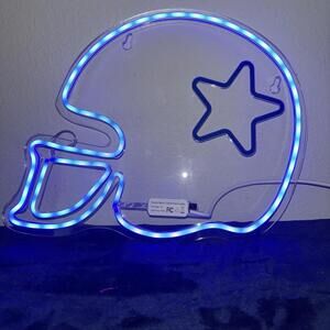 Dallas Cowboys LED Neon Sign Football Helmet Wall Decor Star Logo USB Light Man